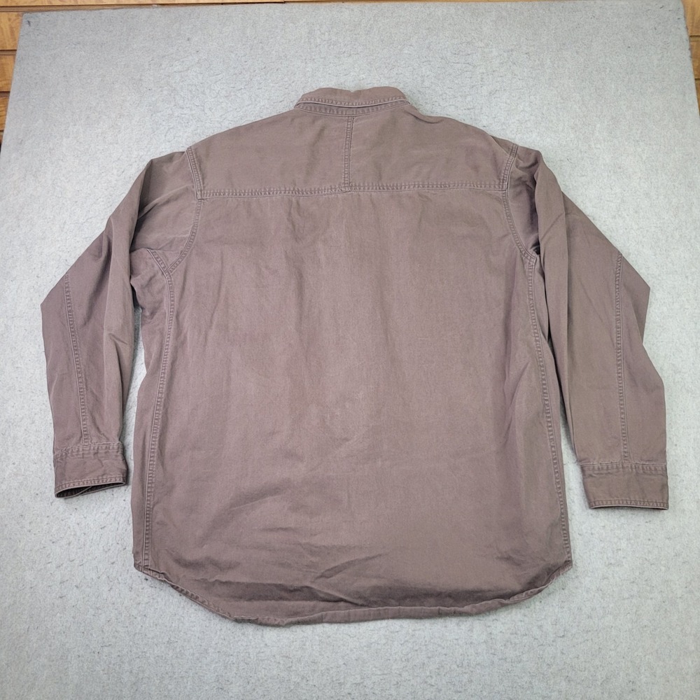 Wrangler Riggs Workwear Shirt Mens 3XL Brown Button Down Long Sleeve Pockets - Picture 4 of 8